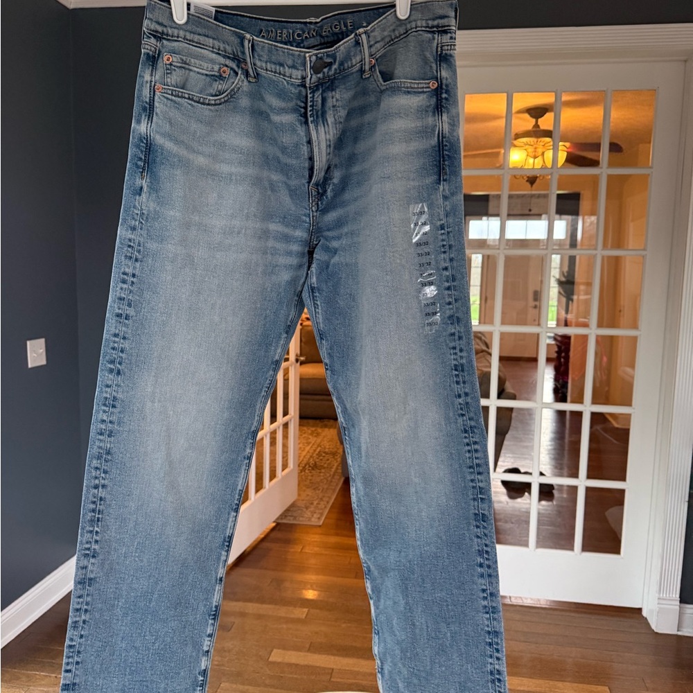 American Eagle Outfitters Men's Light Blue Original Straight Jeans